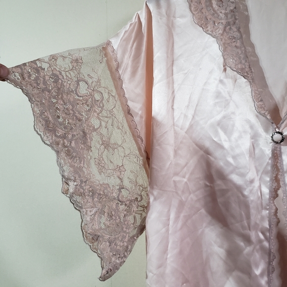 Rare vintage pink Colesce Couture two piece négligée set slip dressing gown - Picture 5 of 15